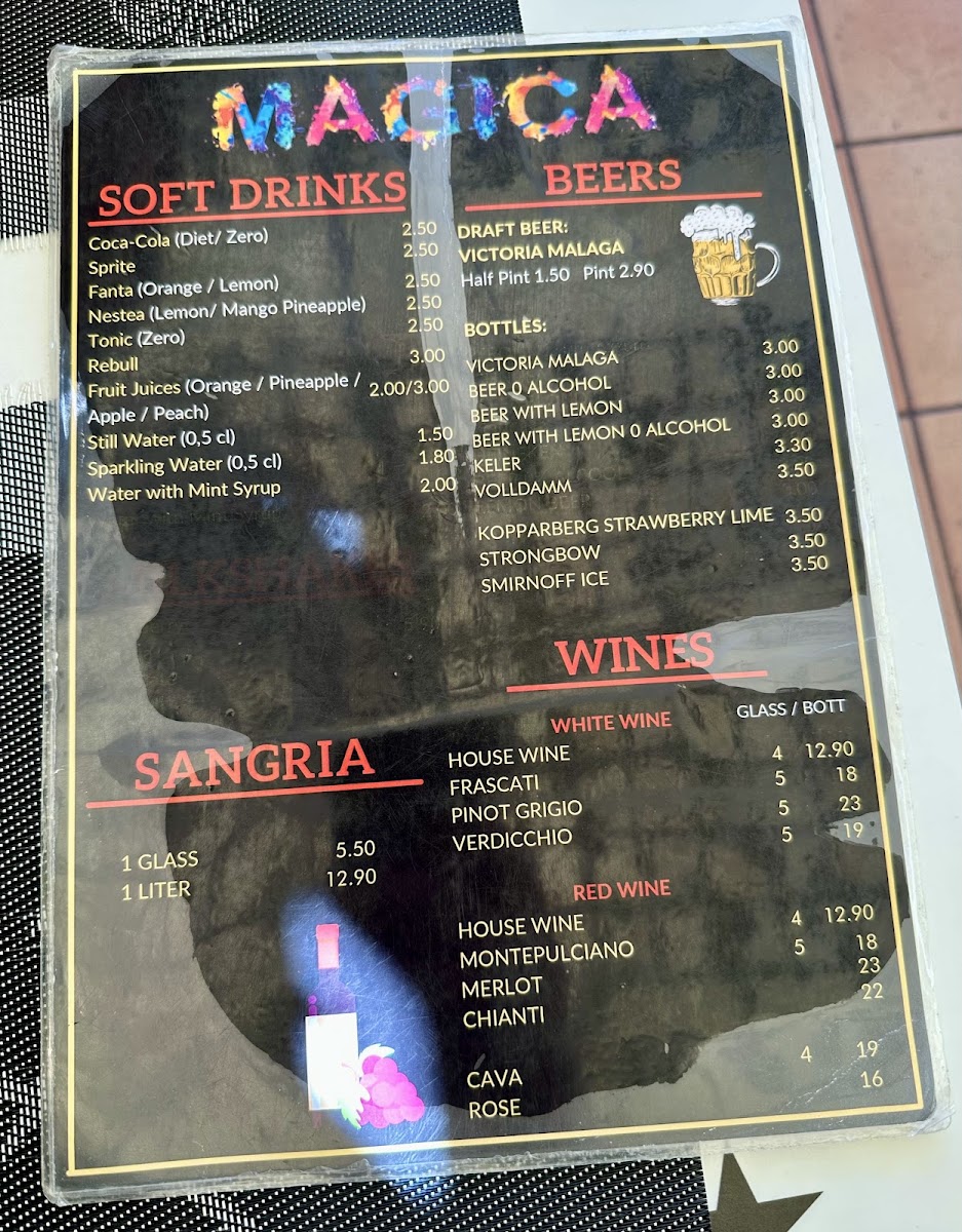 Menu - Magica | Pizzería Costa Adeje photo 4
